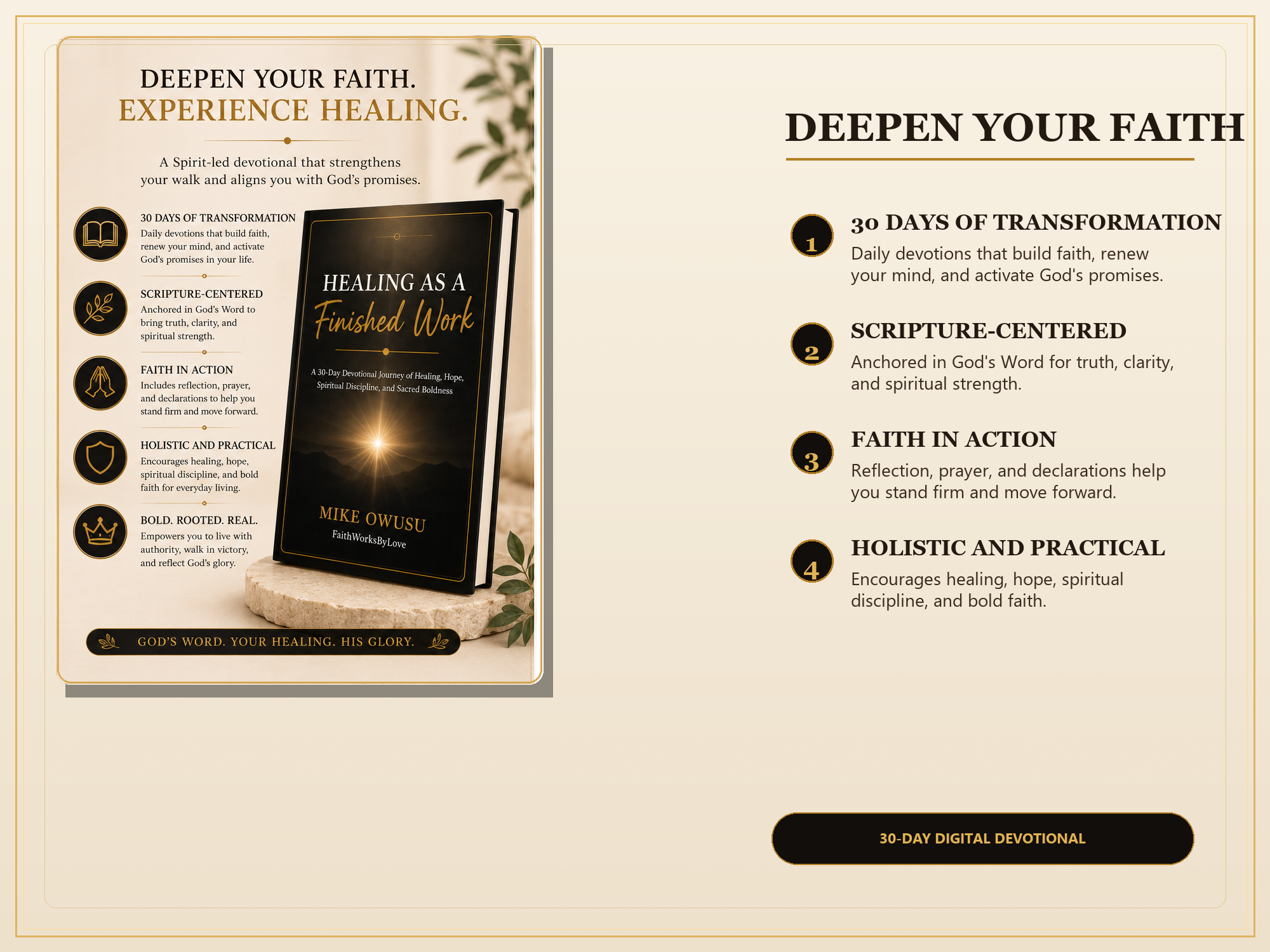 Healing as a Finished Work PDF, 30-Day Christian Devotional, Scripture Prayer Journal, Faith Healing Bible Study Download