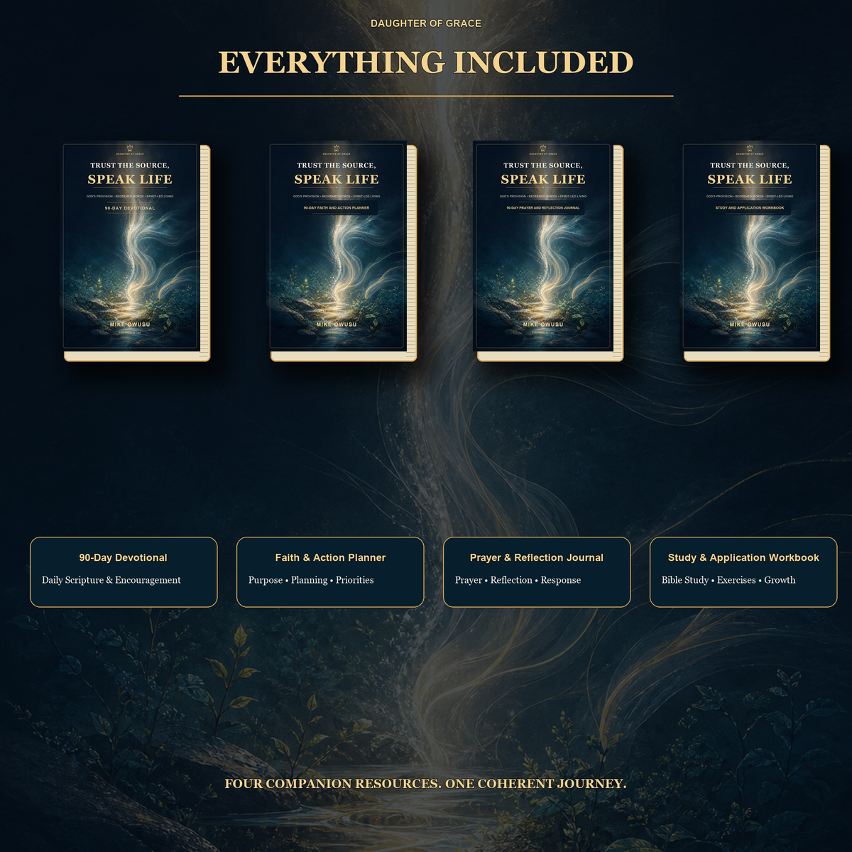 Trust the Source. Speak Life™ Complete Collection 90-Day Devotional • Faith & Action Planner • Prayer & Reflection Journal • Study & Application Workbook
