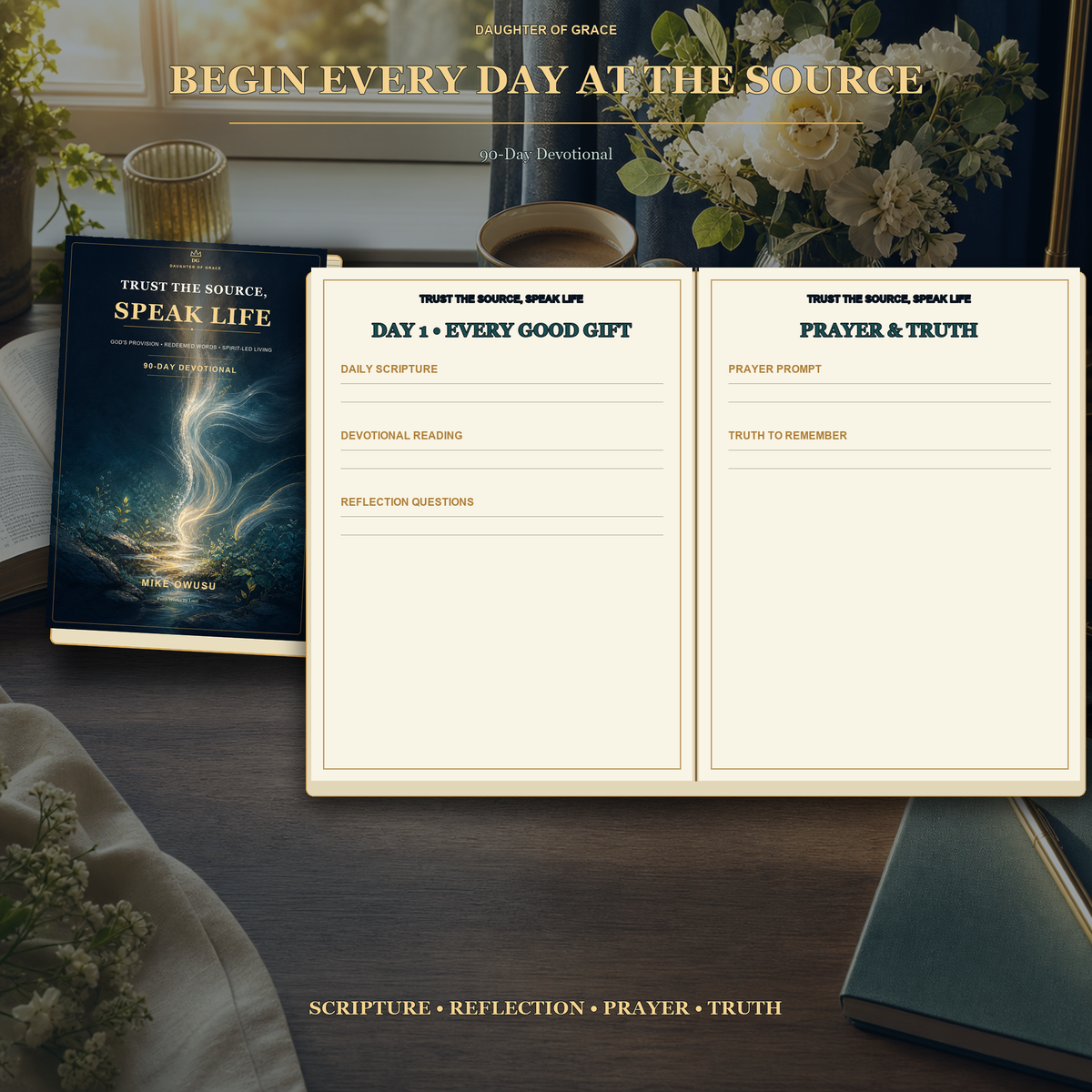 Trust the Source. Speak Life™ Complete Collection 90-Day Devotional • Faith & Action Planner • Prayer & Reflection Journal • Study & Application Workbook