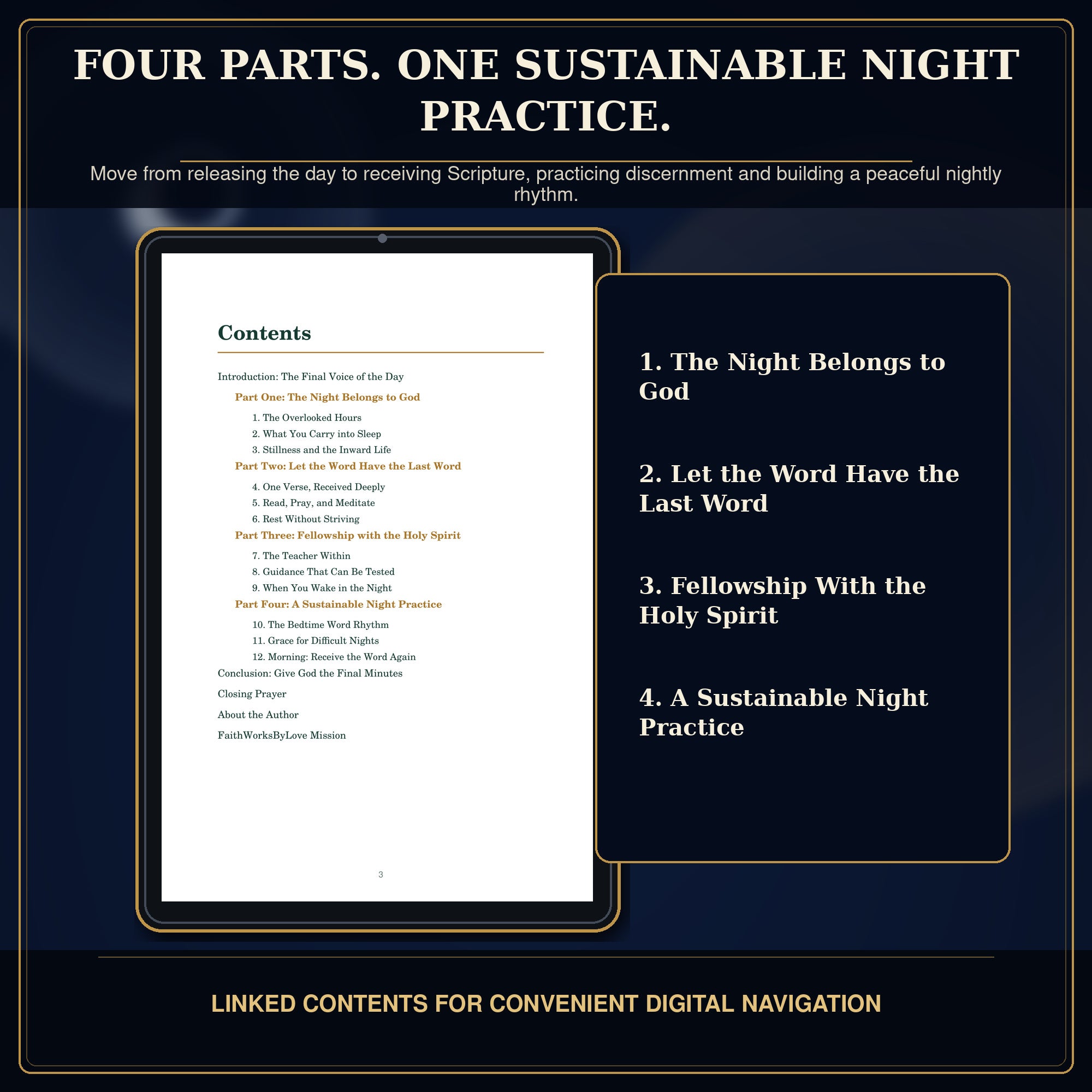 Christian Night Prayer eBook PDF, The Word Through the Night, Scripture and Rest