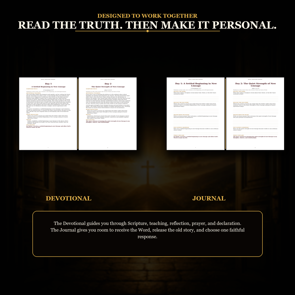 Jesus: Your New Lineage — 90-Day Devotional + Journal Bundle | Identity in Christ