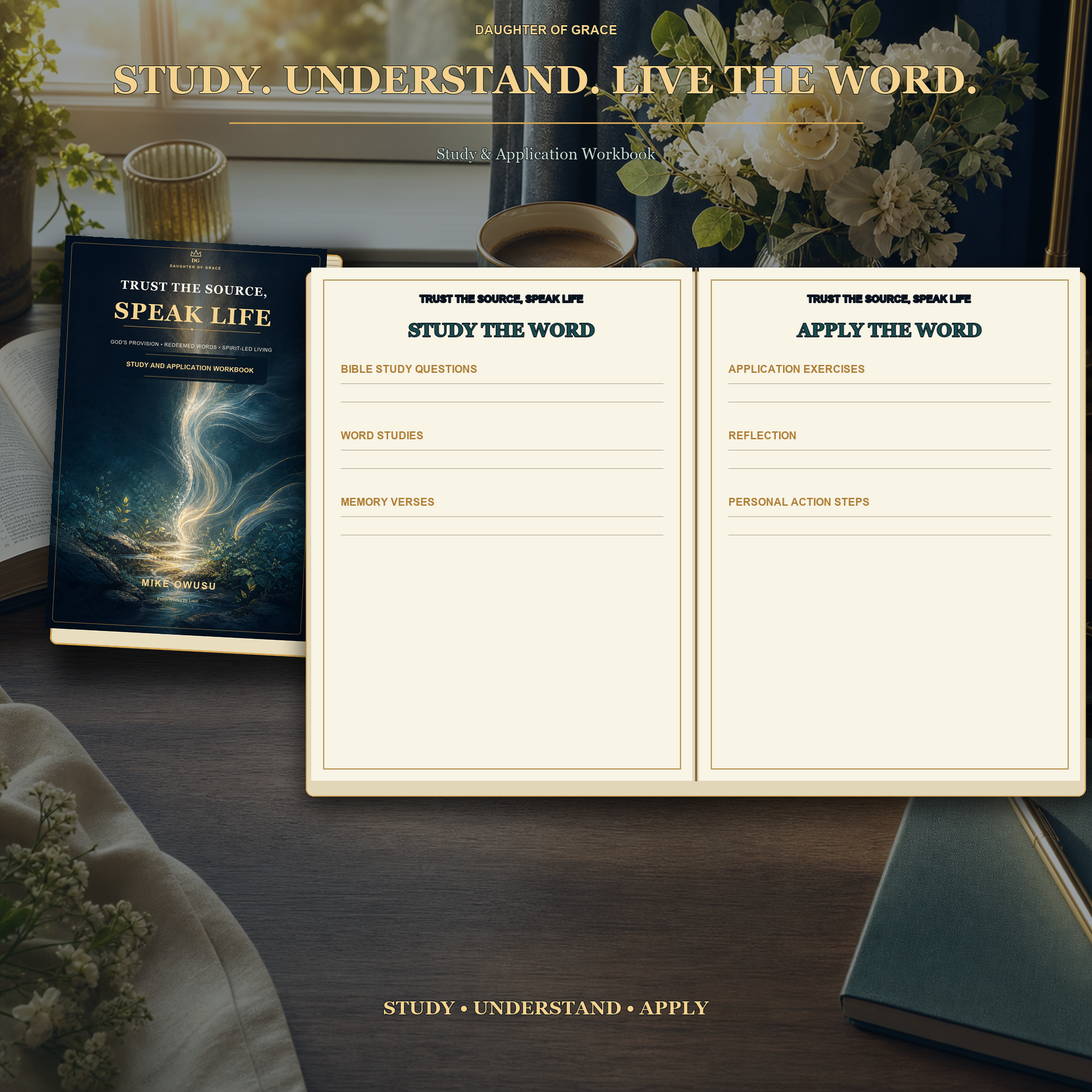 Trust the Source. Speak Life™ Complete Collection 90-Day Devotional • Faith & Action Planner • Prayer & Reflection Journal • Study & Application Workbook