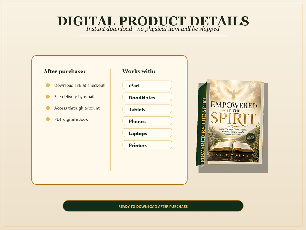 Empowered by the Spirit eBook PDF, Holy Spirit Christian Devotional, Spiritual Growth Guide, Bible Study Digital Download