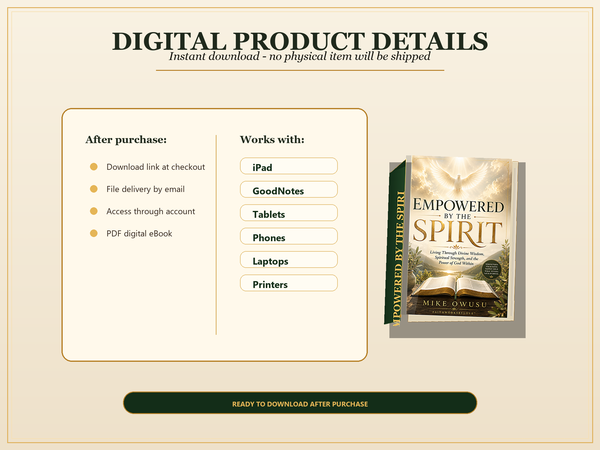 Empowered by the Spirit eBook PDF, Holy Spirit Christian Devotional, Spiritual Growth Guide, Bible Study Digital Download