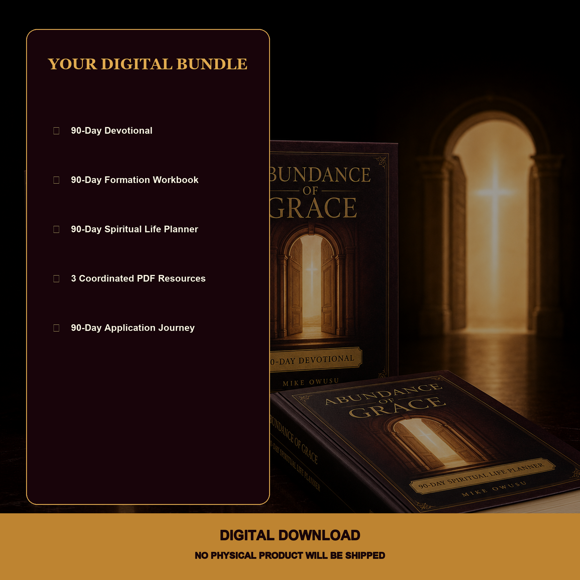 Abundance of Grace — Application & Alignment Bundle | 90-Day Devotional + Workbook + Planner