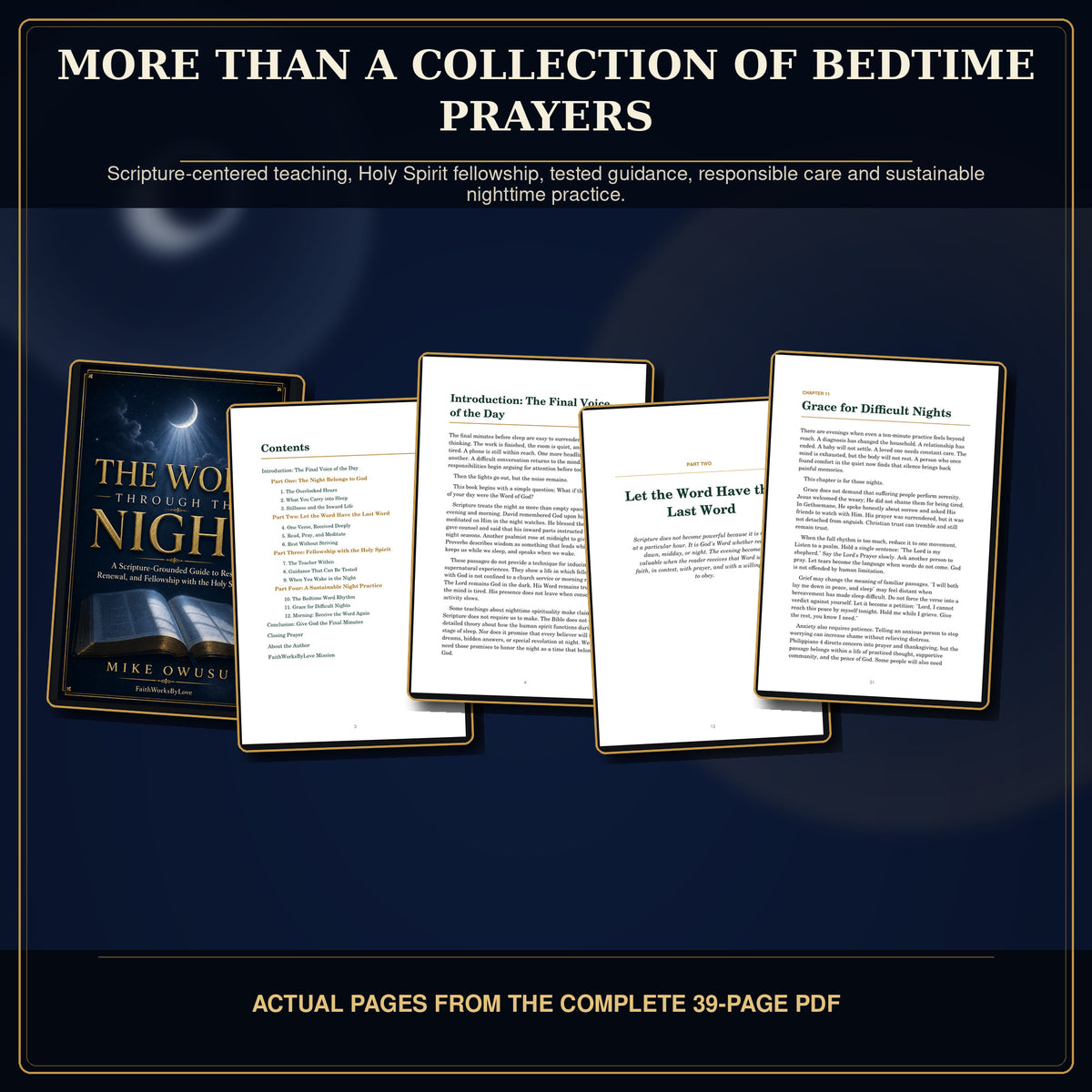 Christian Night Prayer eBook PDF, The Word Through the Night, Scripture and Rest