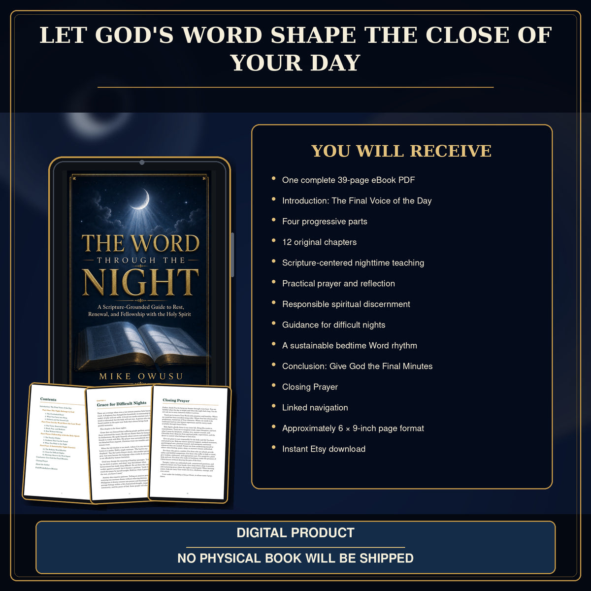 Christian Night Prayer eBook PDF, The Word Through the Night, Scripture and Rest