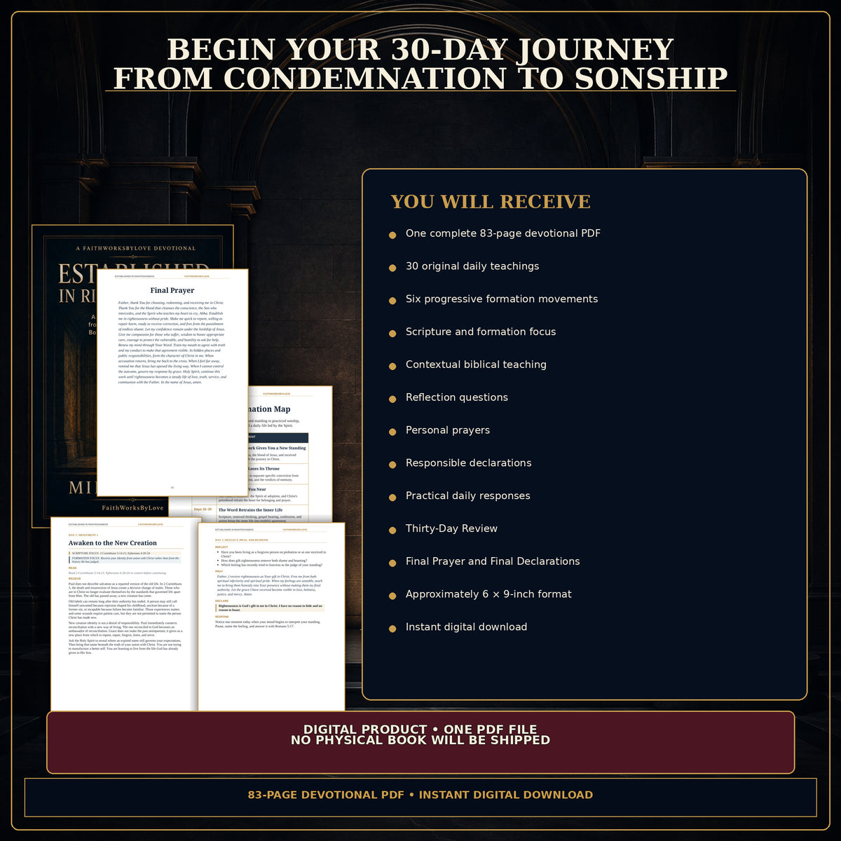 Established in Righteousness 30-Day Devotional | Identity in Christ, Prayer & Reflection PDF