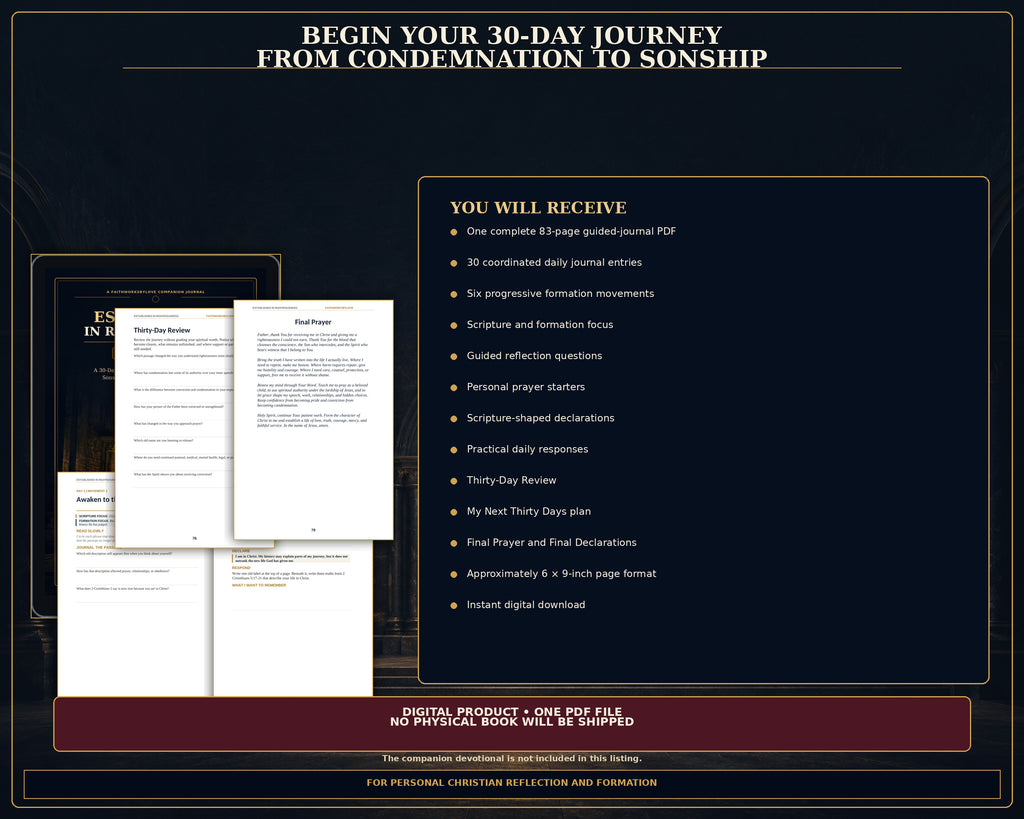 Christian Guided Journal PDF, 30 Day Scripture Prayer Journal, Identity in Christ