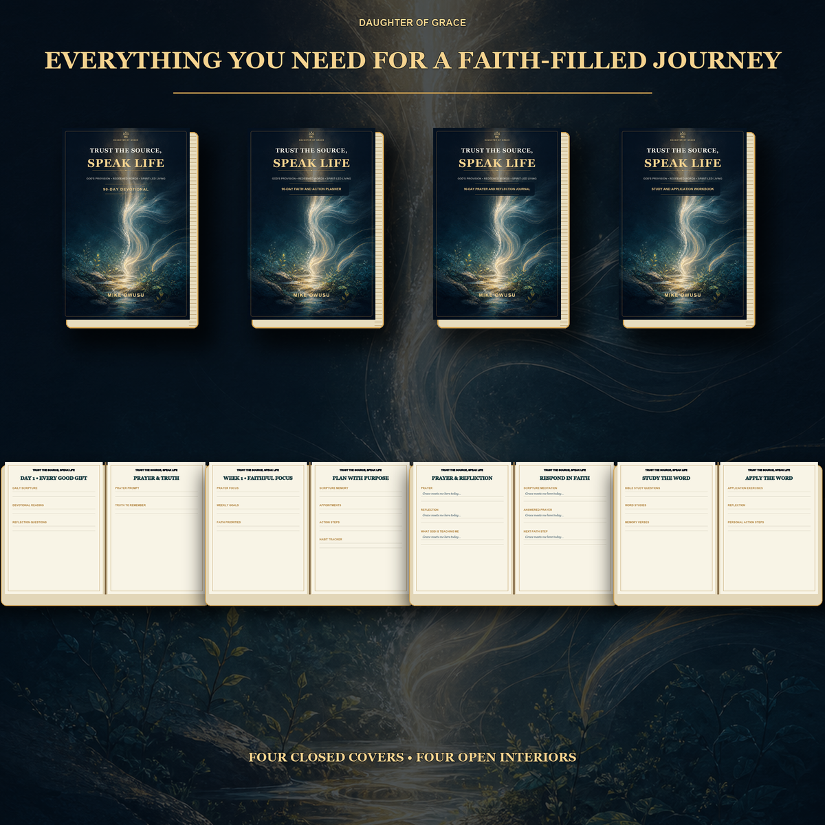 Trust the Source. Speak Life™ Complete Collection 90-Day Devotional • Faith & Action Planner • Prayer & Reflection Journal • Study & Application Workbook