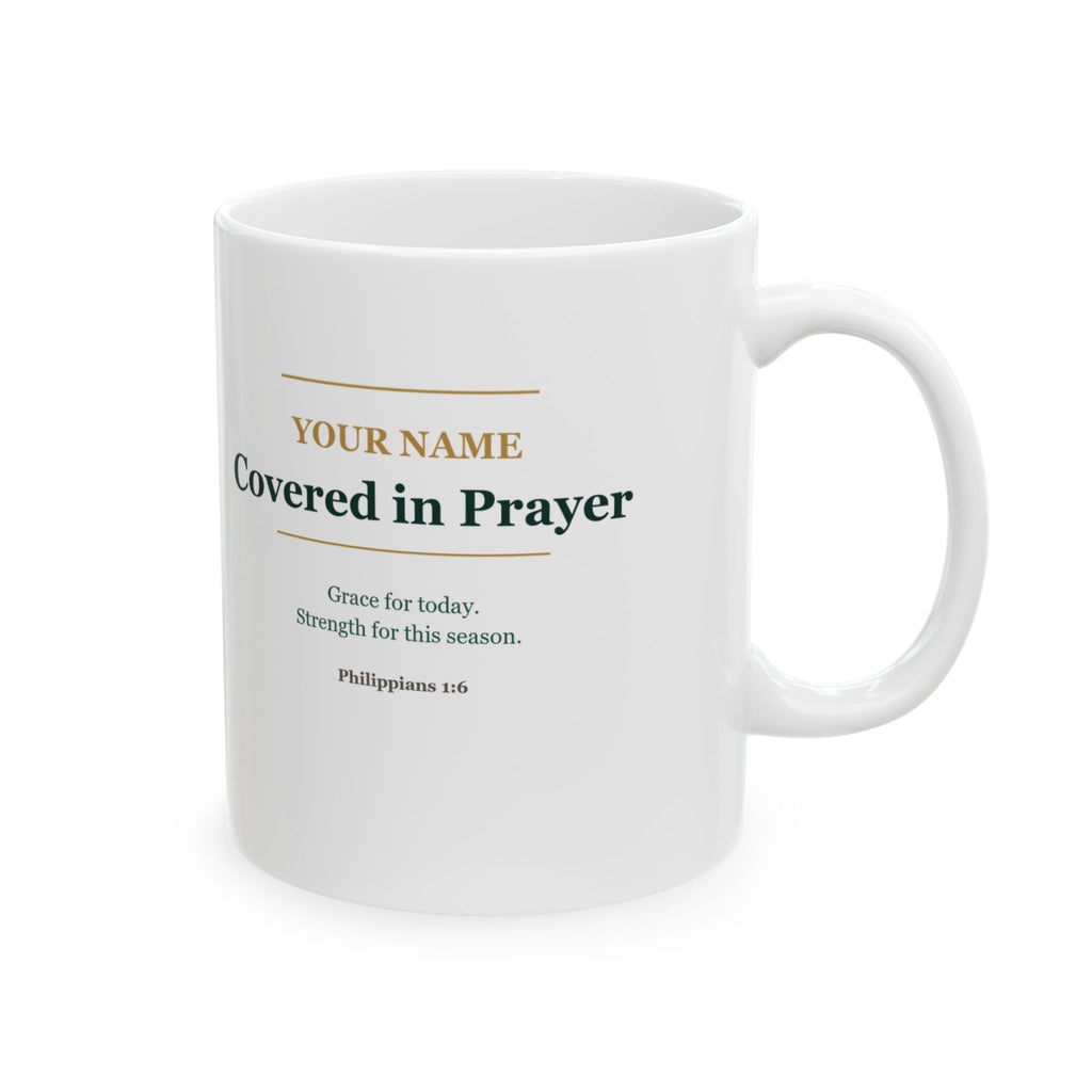 Covered in Prayer Mug | Religious Inspirational Scripture Ceramic Mug