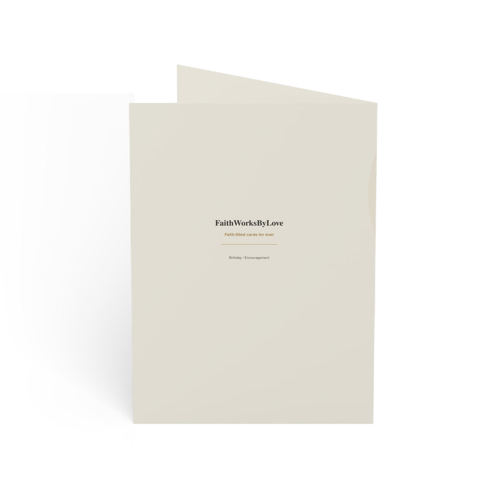 Christian Birthday Card for Man, Strength and Wisdom Card, Faith-Filled Encouragement Card for Him, Scripture-Inspired Birthday Card