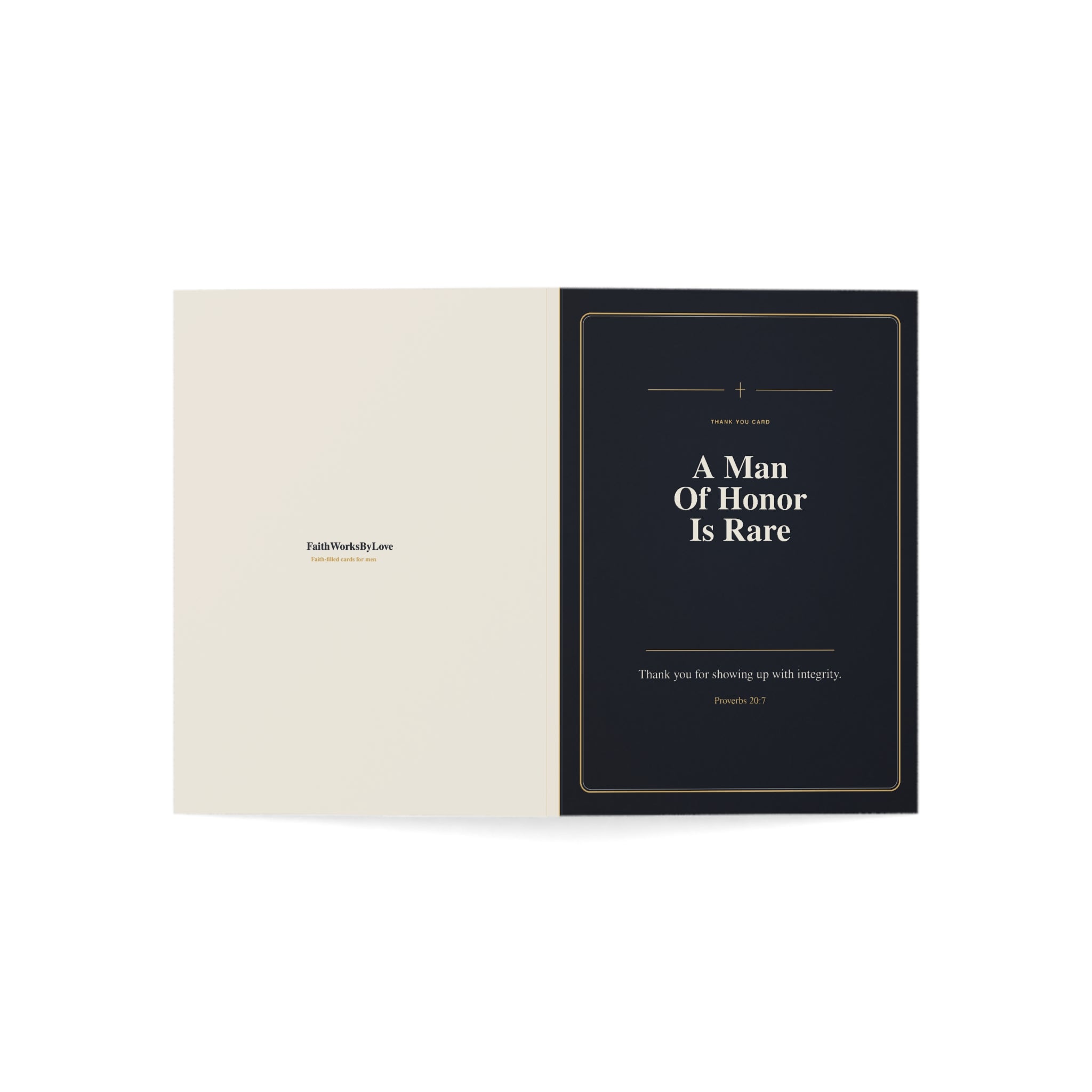 Christian Thank You Card for Men, A Man of Honor Is Rare, Faith-Filled Appreciation Card, Masculine Scripture Card