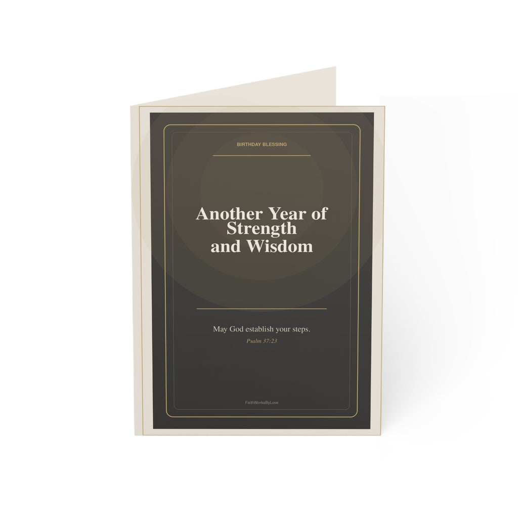 Christian Birthday Card for Man, Strength and Wisdom Card, Faith-Filled Encouragement Card for Him, Scripture-Inspired Birthday Card