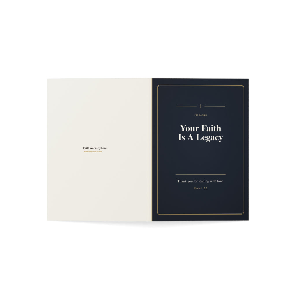 Christian Fathers Day Card, Your Faith Is a Legacy, Premium Card for Dad, Faith-Filled Father Card, Masculine Scripture-Inspired Card