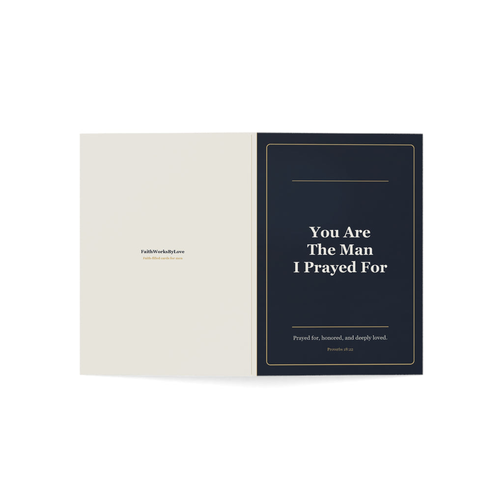 Christian Husband Card, You Are the Man I Prayed For, Faith-Filled Love Card for Husband, Anniversary Card for Him