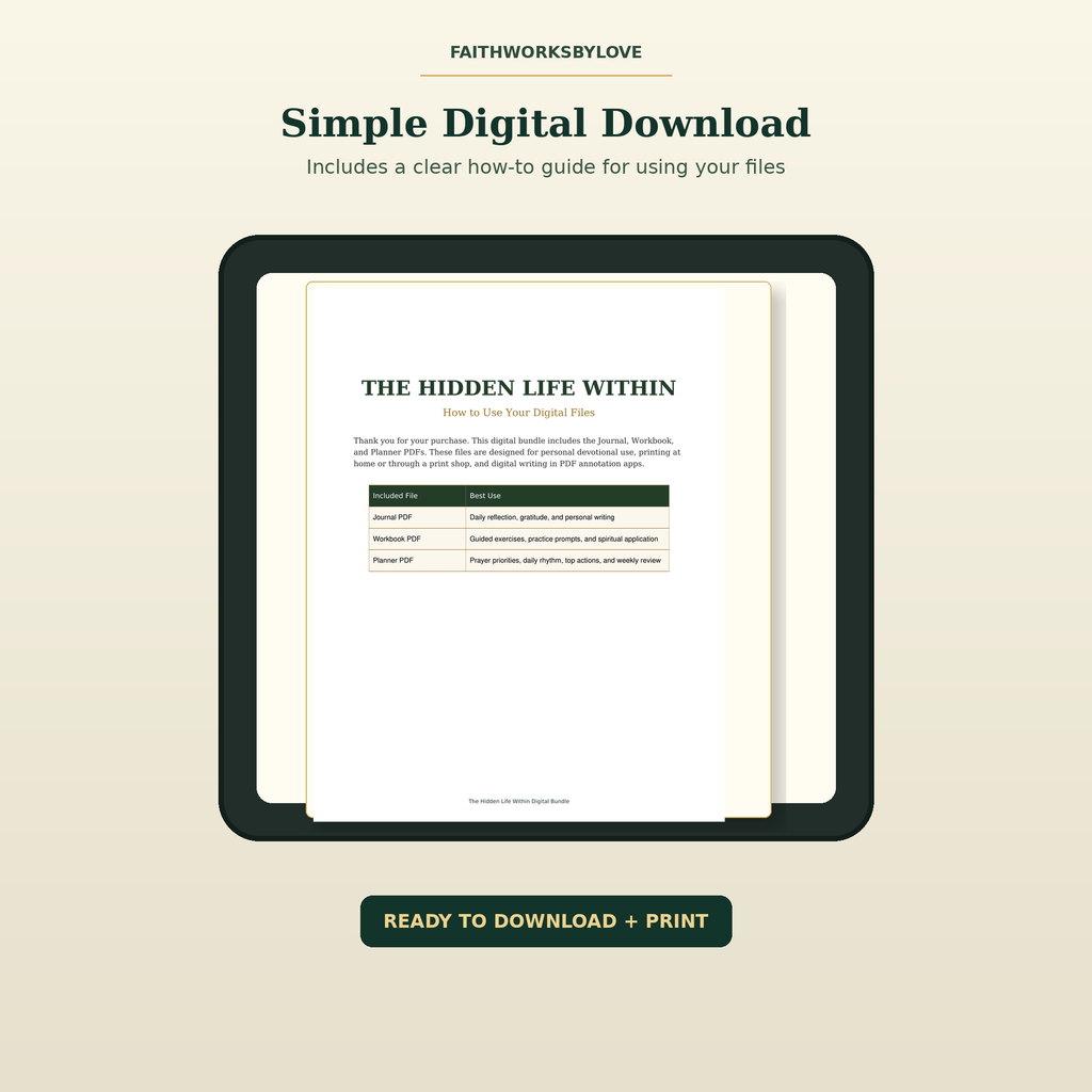 The Hidden Life Within Digital Bundle | Journal, Workbook, Planner &amp; How-To Guide
