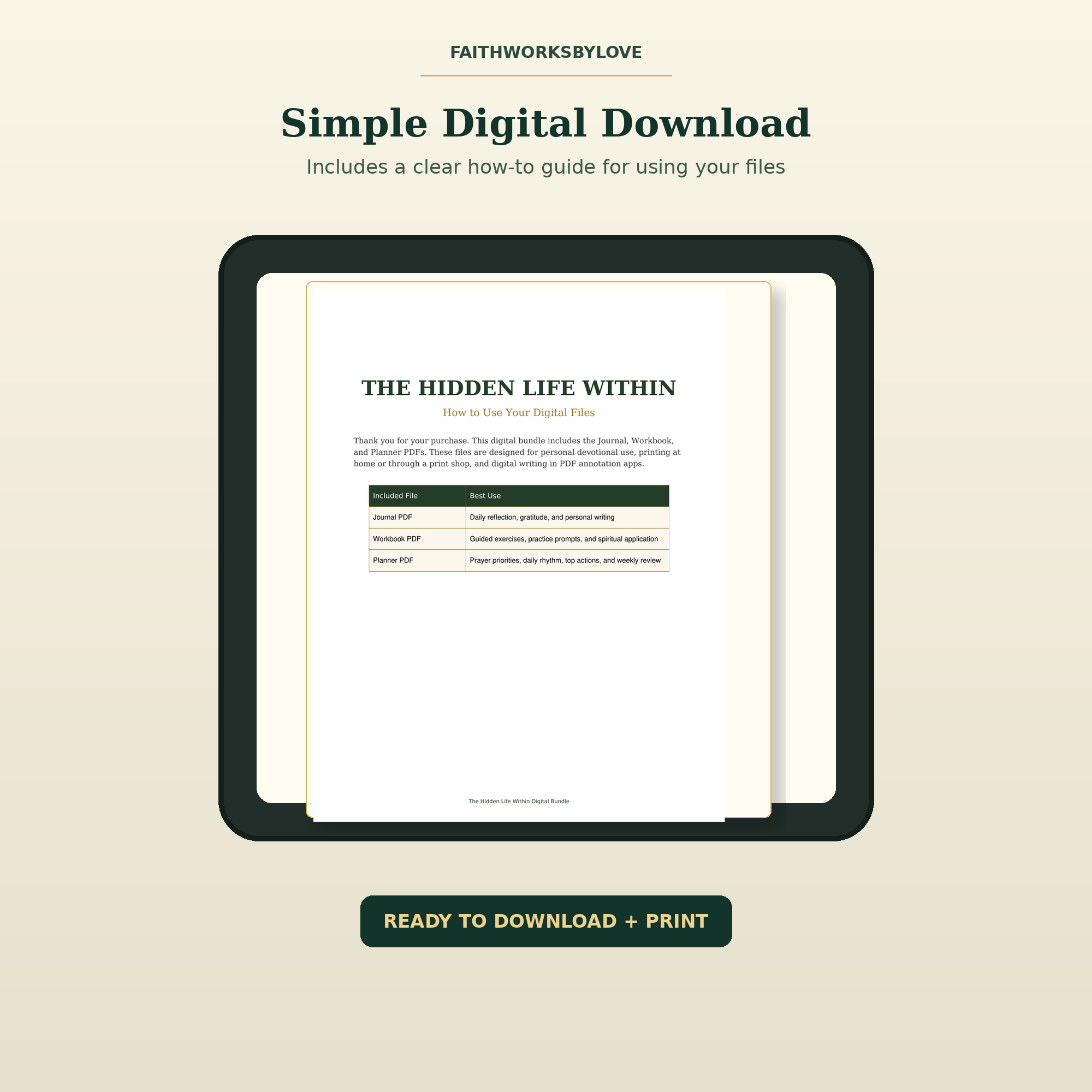 The Hidden Life Within Digital Bundle | Journal, Workbook, Planner &amp; How-To Guide