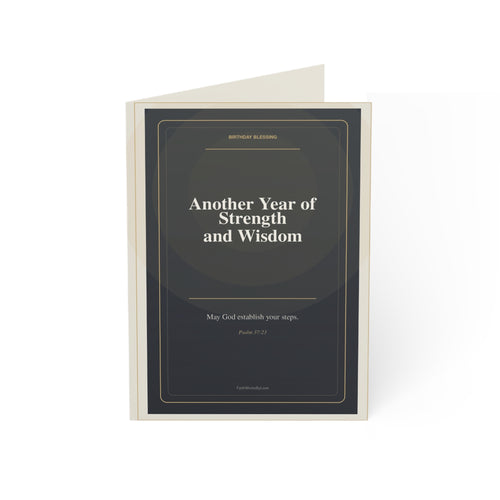 Christian Birthday Card for Man, Strength and Wisdom Card, Faith-Filled Encouragement Card for Him, Scripture-Inspired Birthday Card