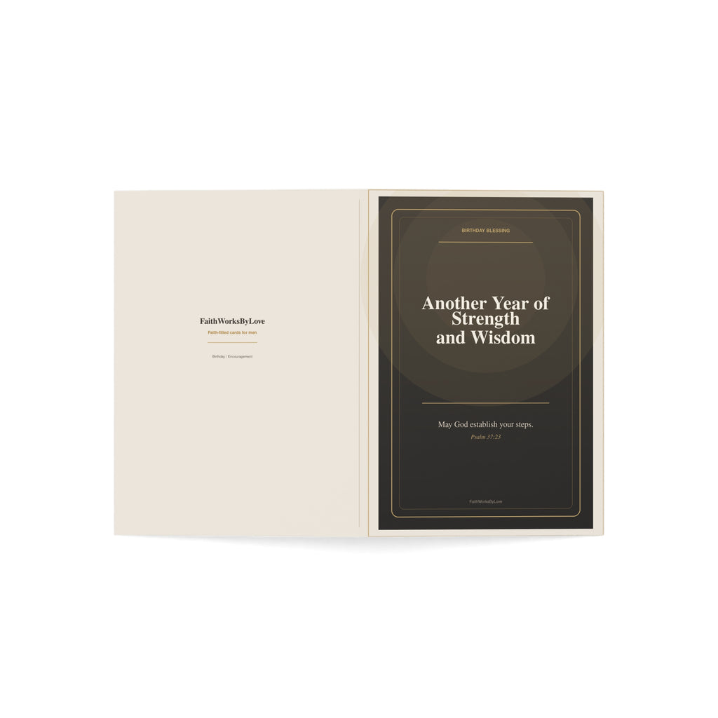 Christian Birthday Card for Man, Strength and Wisdom Card, Faith-Filled Encouragement Card for Him, Scripture-Inspired Birthday Card
