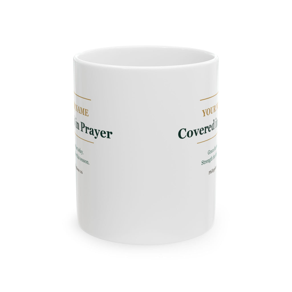 Covered in Prayer Mug | Religious Inspirational Scripture Ceramic Mug