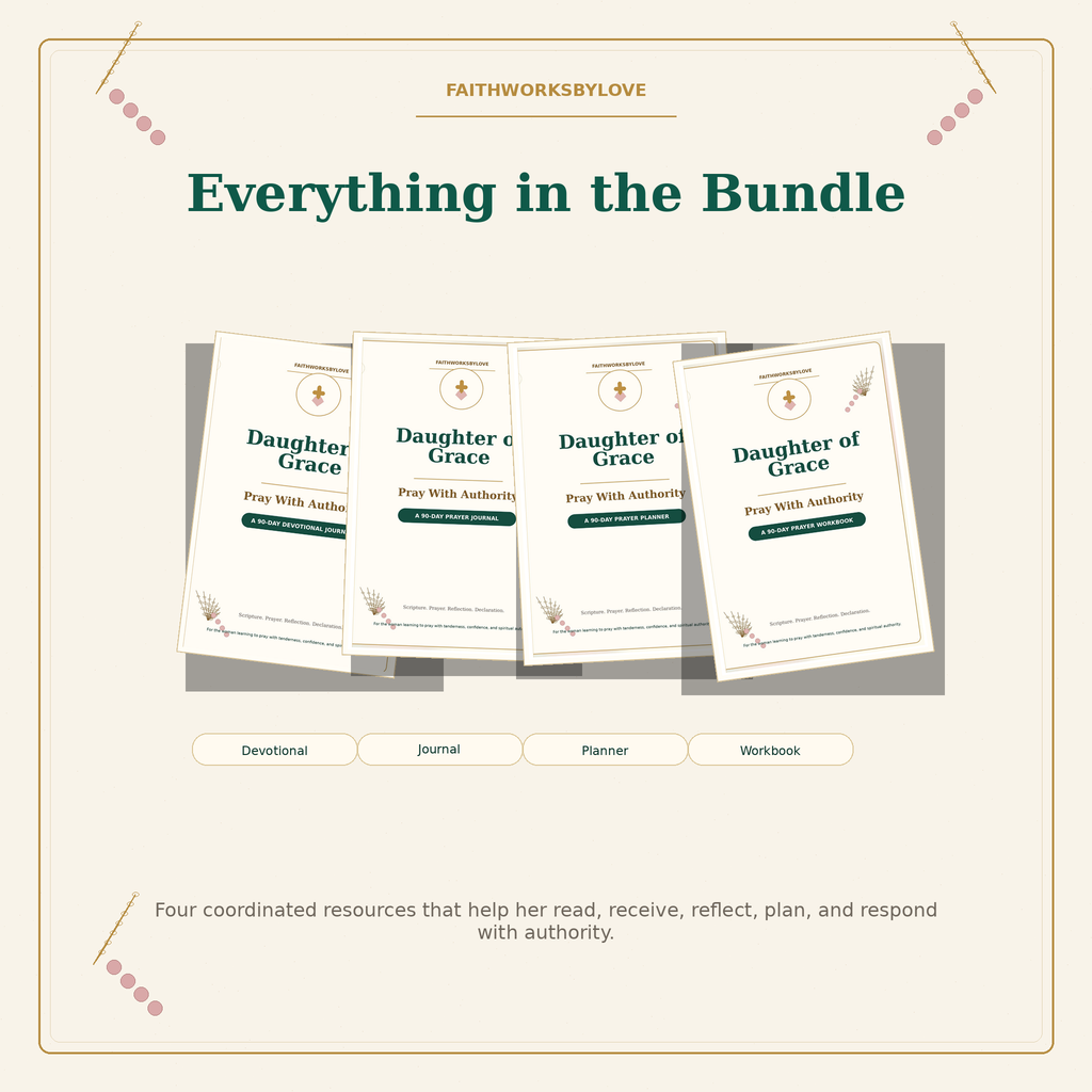 Daughter of Grace digital bundle with devotional journal planner and workbook covers
