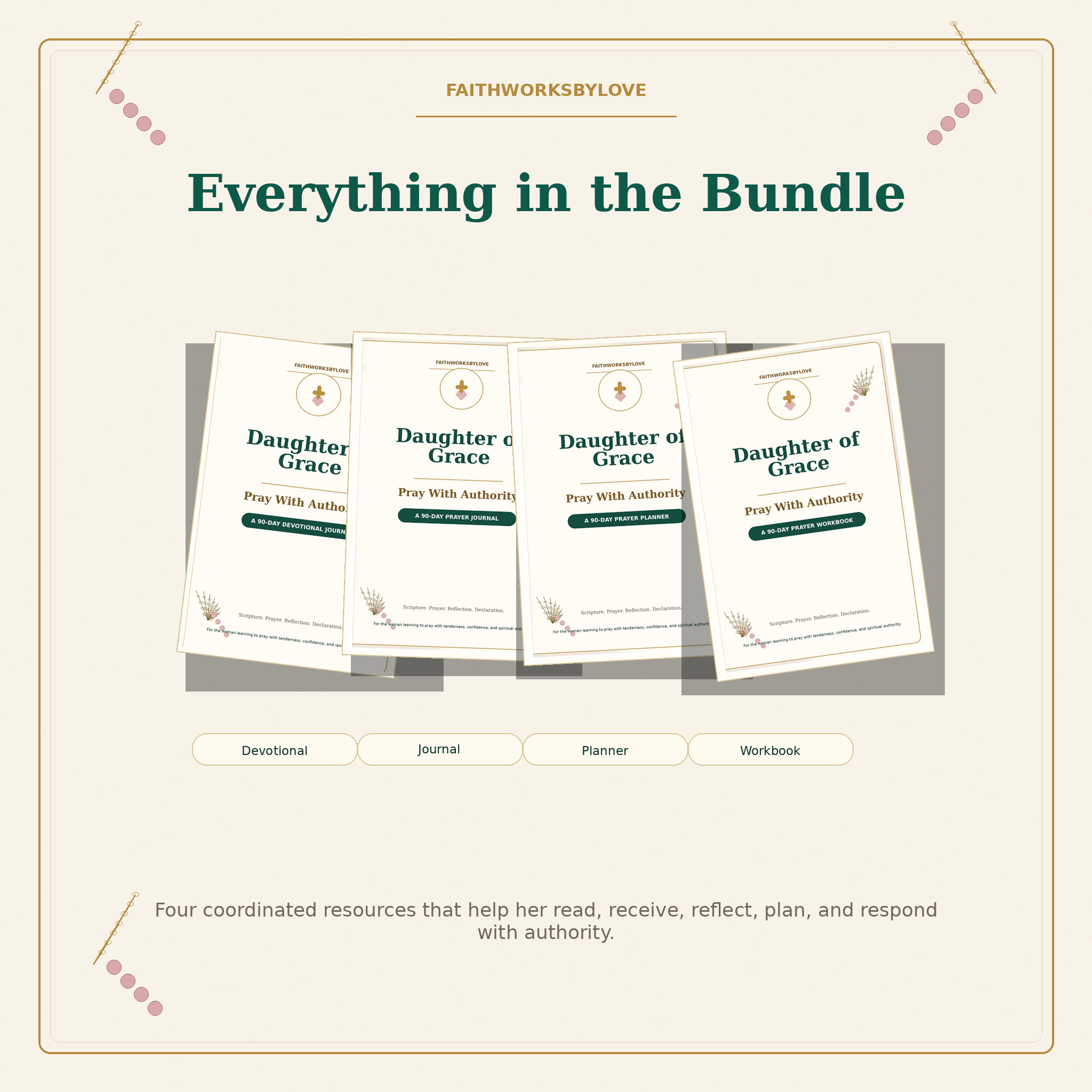 Daughter of Grace digital bundle with devotional journal planner and workbook covers