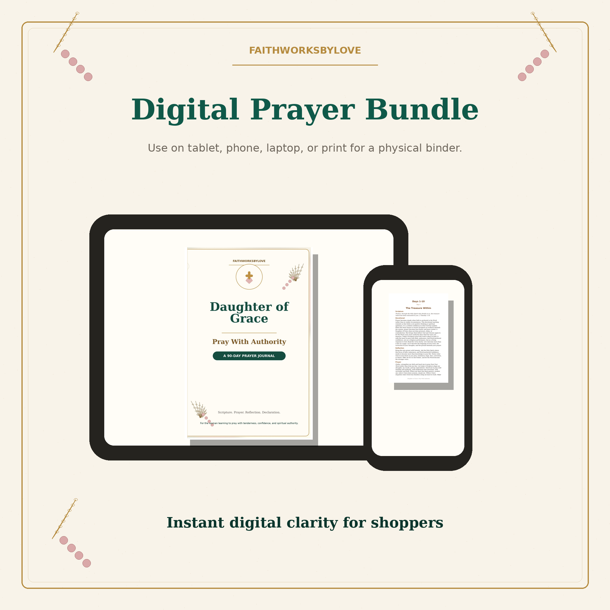 Daughter of Grace digital bundle shown on tablet and device mockup