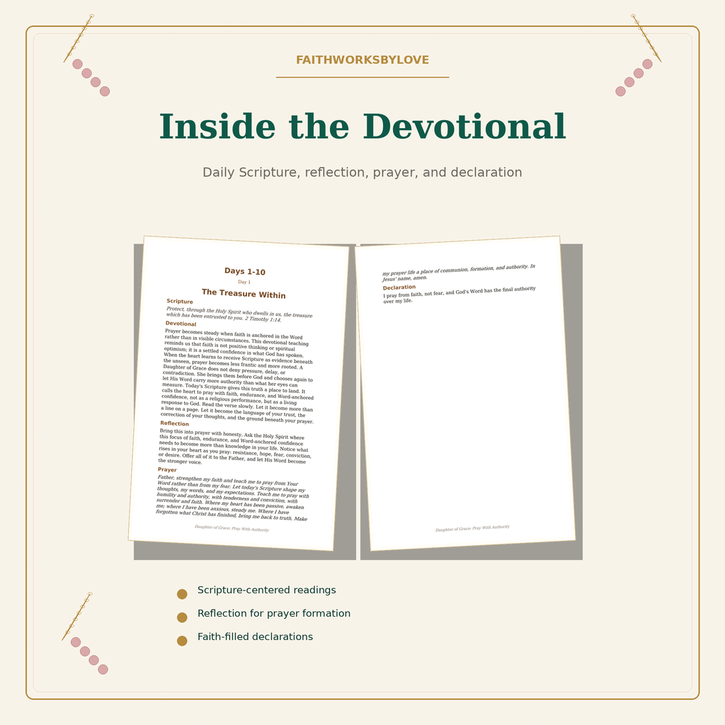 Interior preview of the Daughter of Grace 90 day devotional
