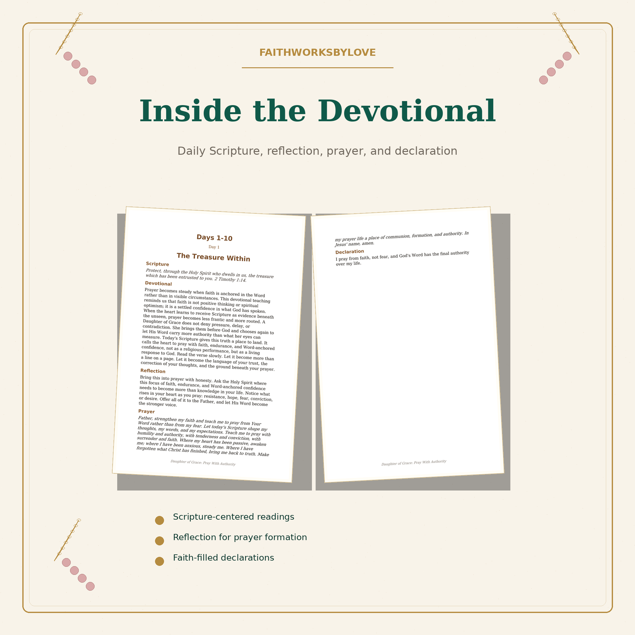 Interior preview of the Daughter of Grace 90 day devotional