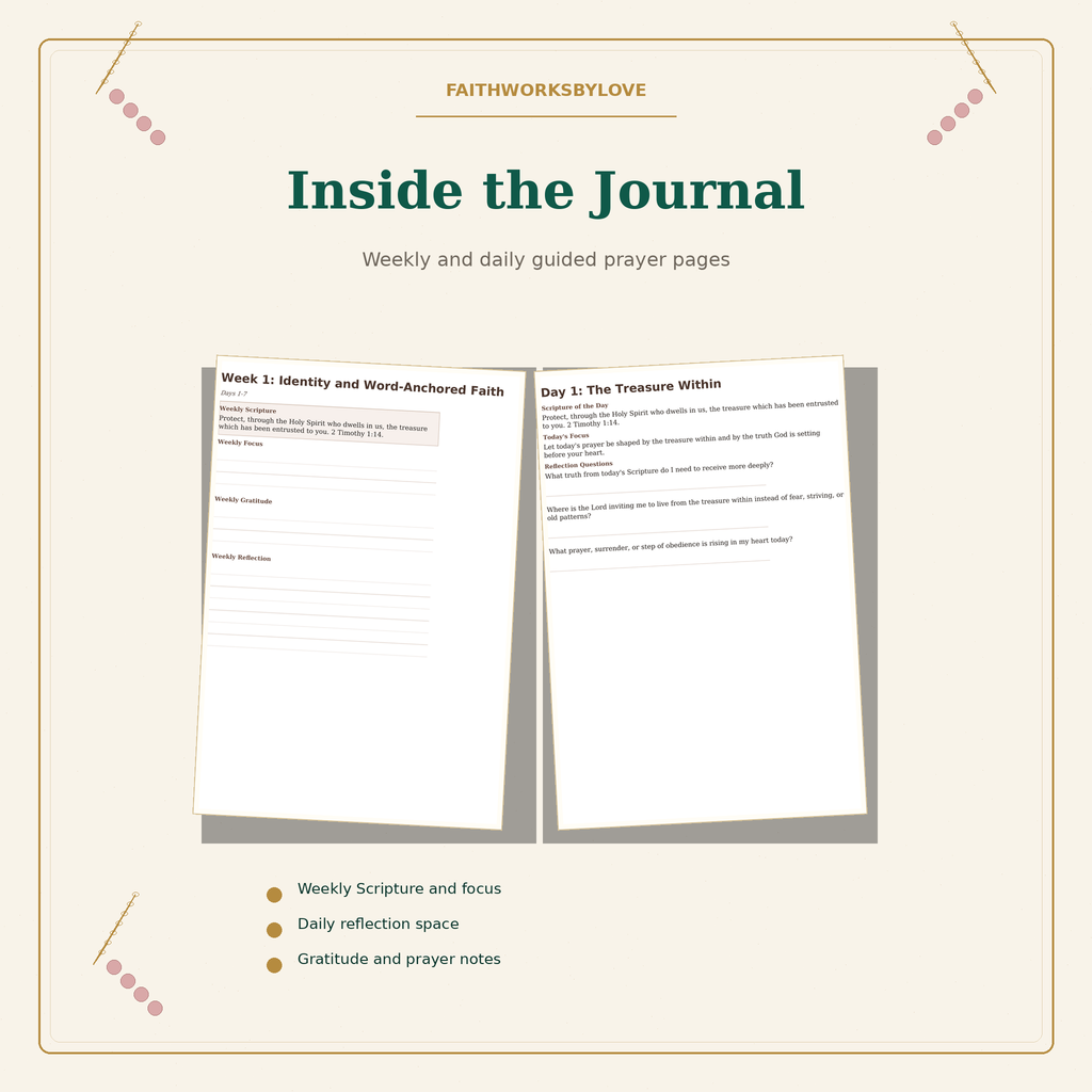 Interior preview of the Daughter of Grace guided prayer journal