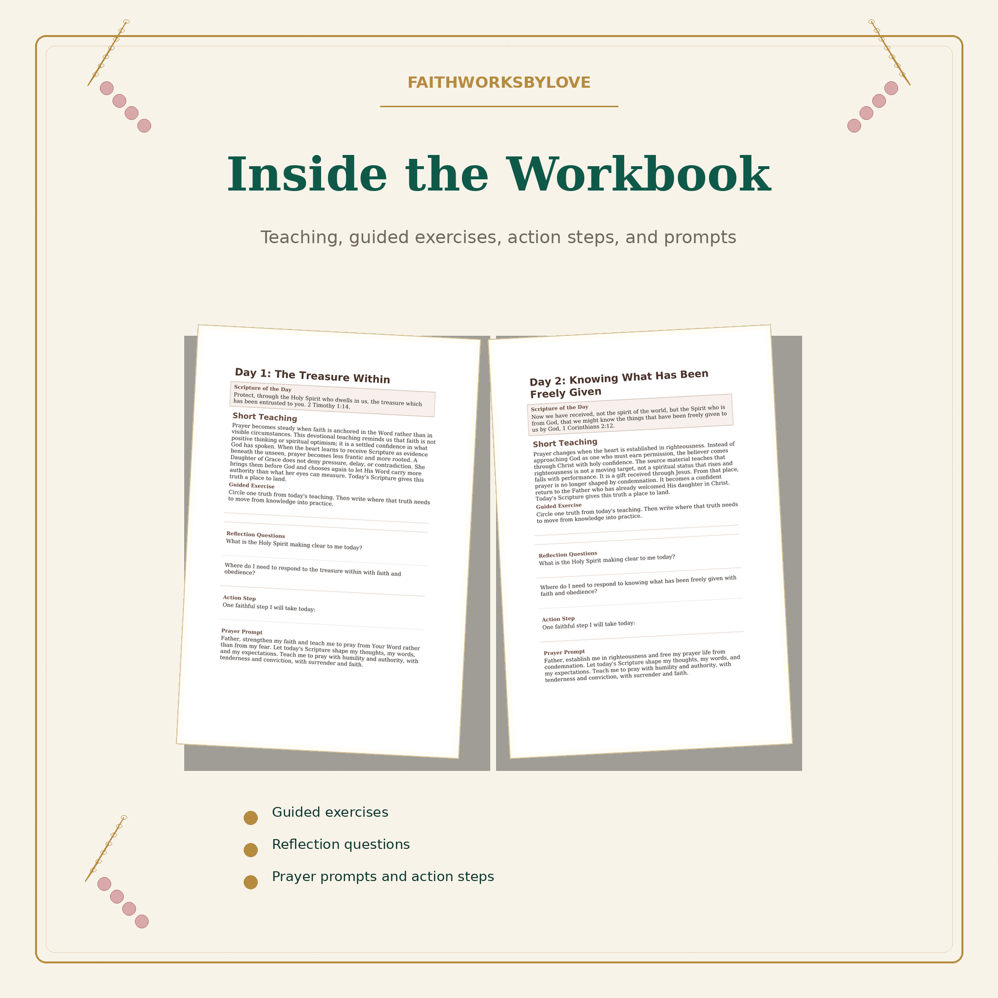 Interior preview of the Daughter of Grace guided workbook