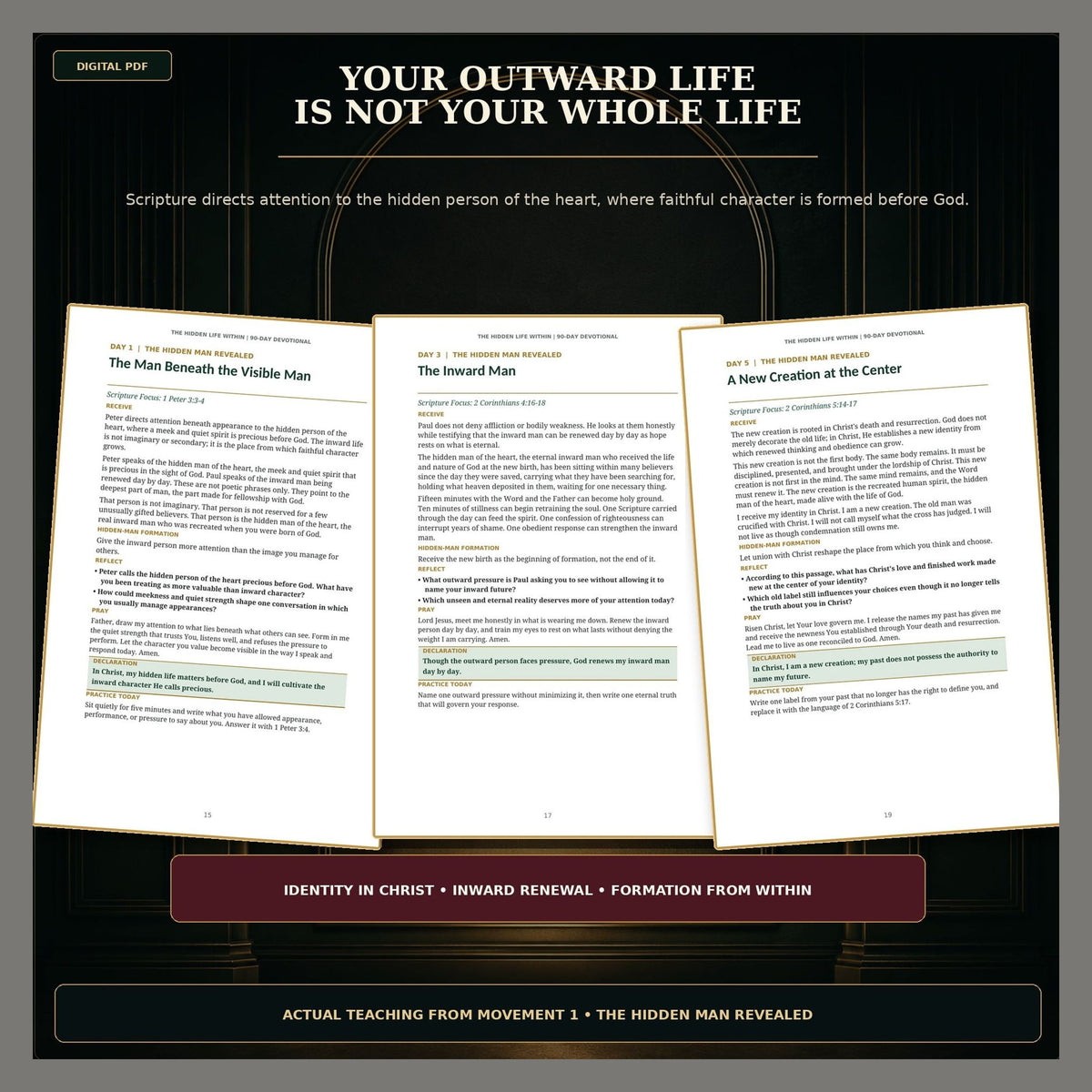 90-Day Christian Devotional PDF, The Hidden Life Within, Spiritual Formation