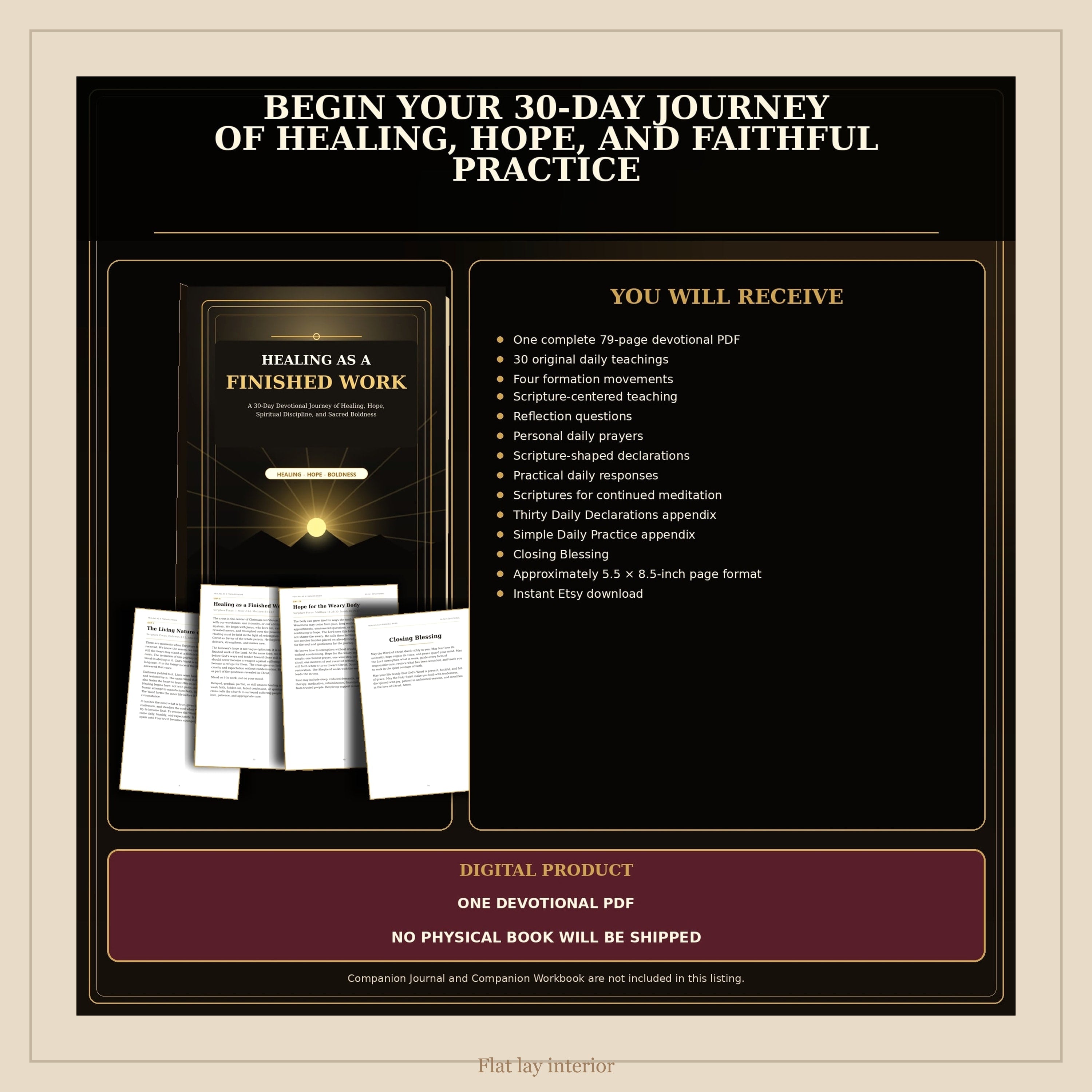 Healing as a Finished Work PDF, 30-Day Christian Devotional, Scripture Prayer Journal, Faith Healing Bible Study Download