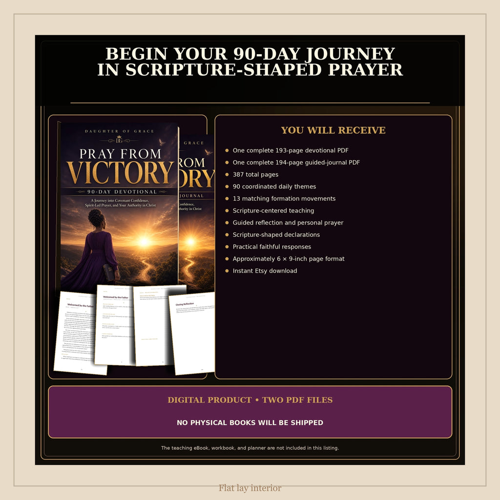 90-Day Christian Devotional and Prayer Journal PDF Set, Pray From Victory