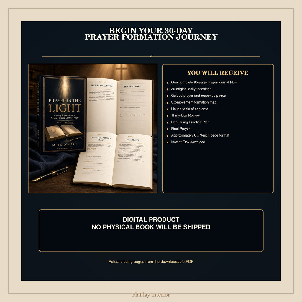 30-Day Christian Prayer Journal PDF, Scripture-Shaped Devotional and Guided Reflection, Instant Digital Download