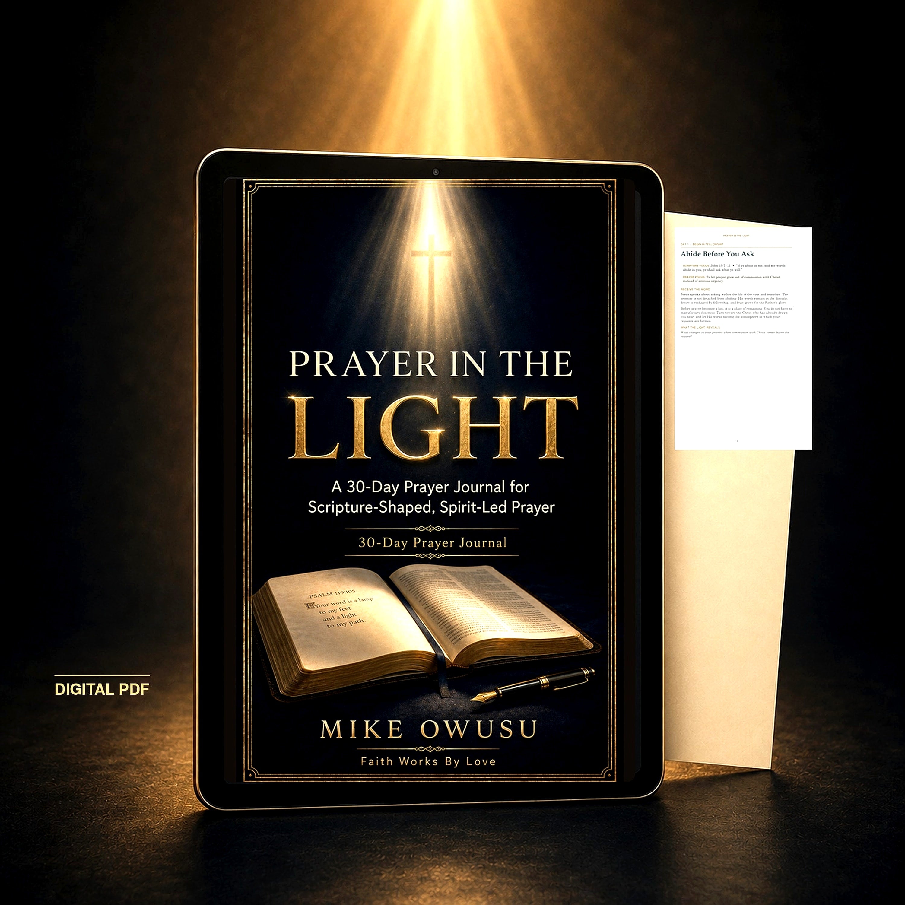 30-Day Christian Prayer Journal PDF, Scripture-Shaped Devotional and Guided Reflection, Instant Digital Download