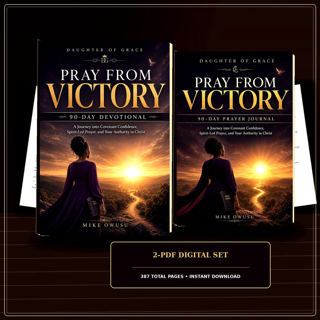 90-Day Christian Devotional and Prayer Journal PDF Set, Pray From Victory
