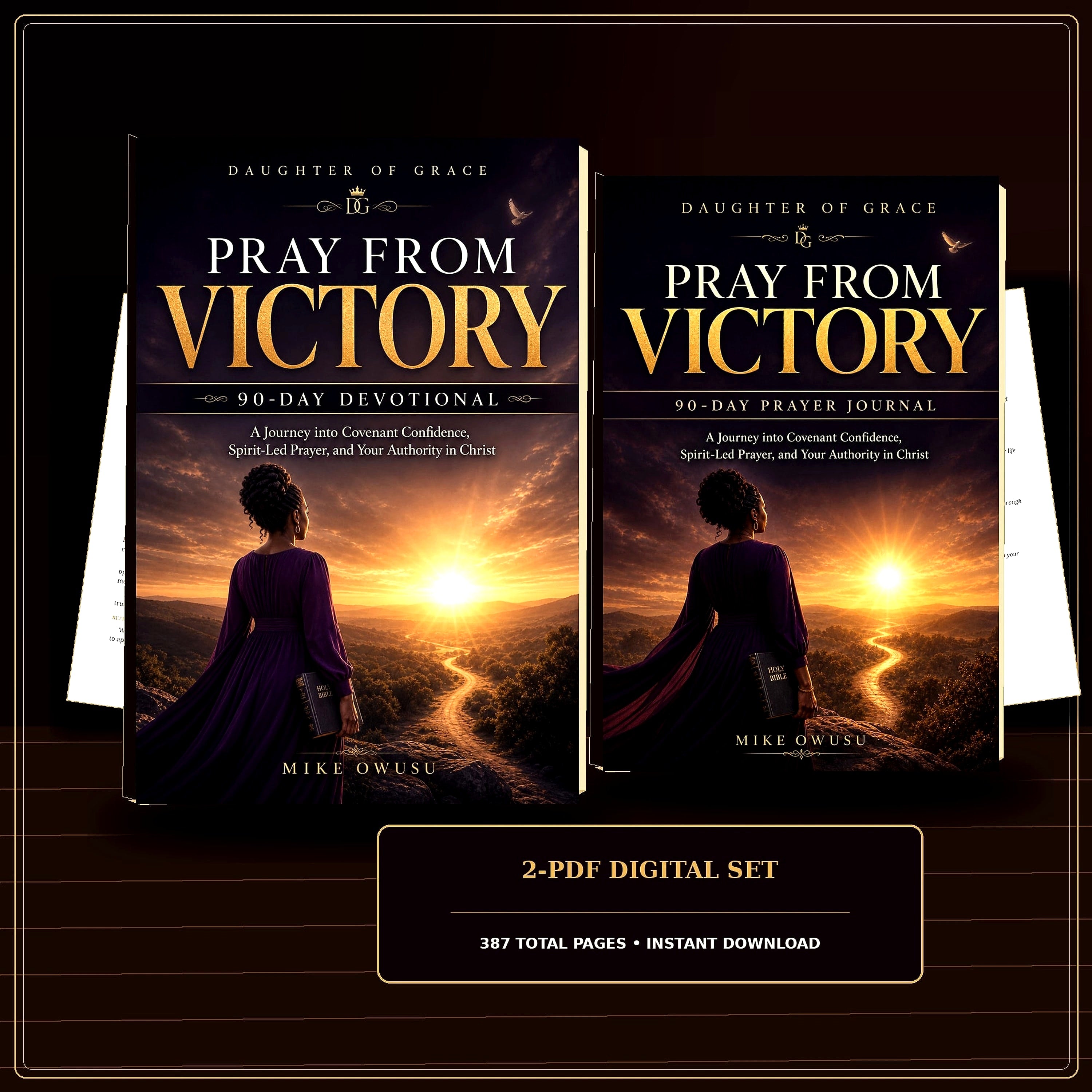 90-Day Christian Devotional and Prayer Journal PDF Set, Pray From Victory