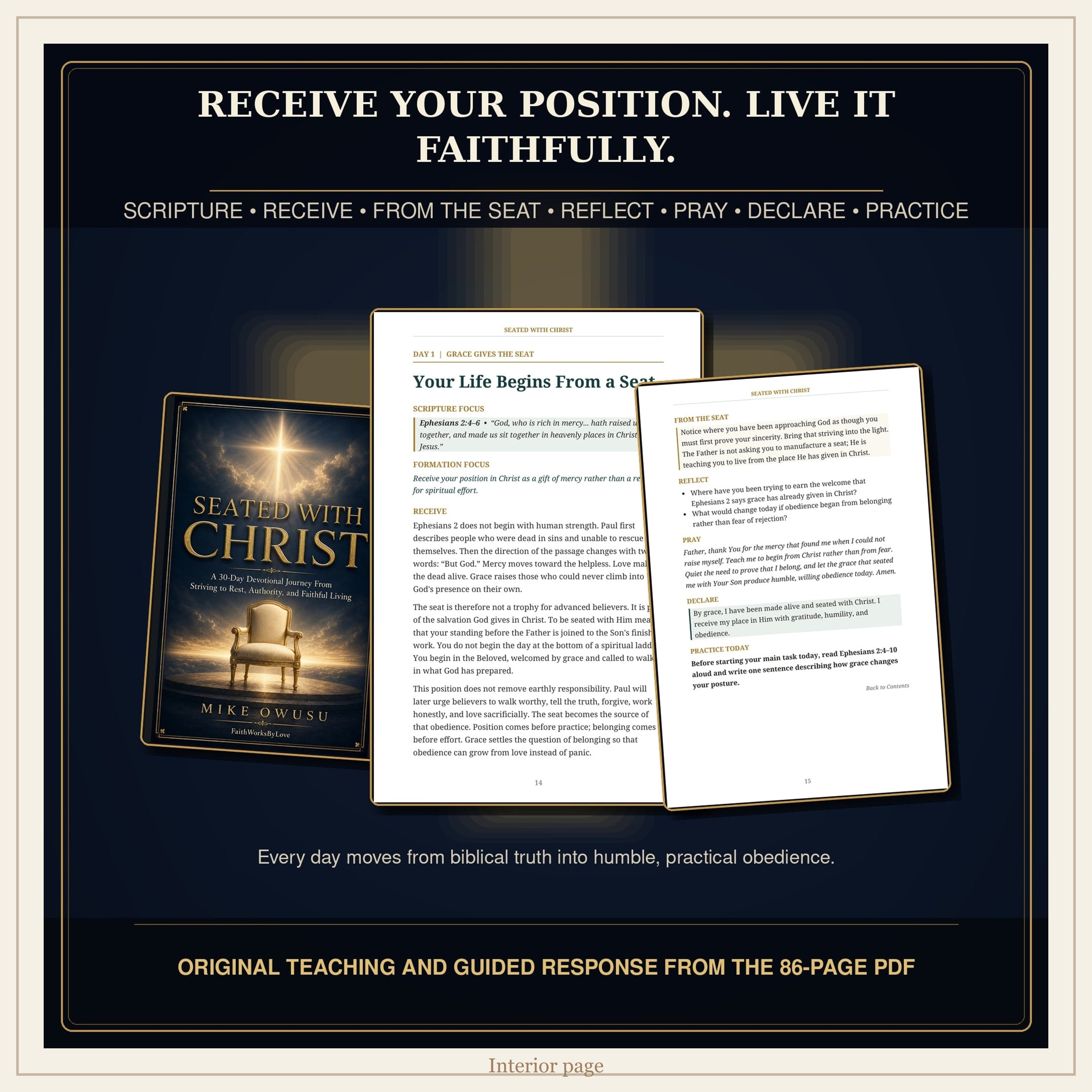 30-Day Christian Devotional PDF, Seated With Christ, Rest, Authority and Faithful Living