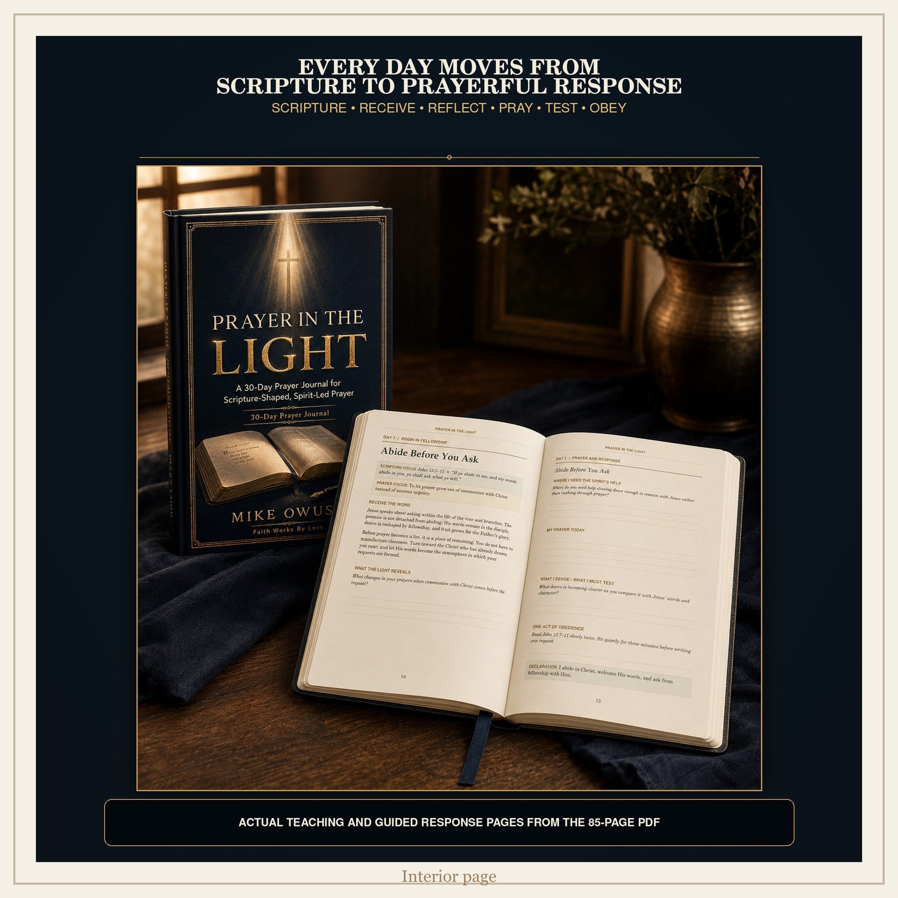 30-Day Christian Prayer Journal PDF, Scripture-Shaped Devotional and Guided Reflection, Instant Digital Download