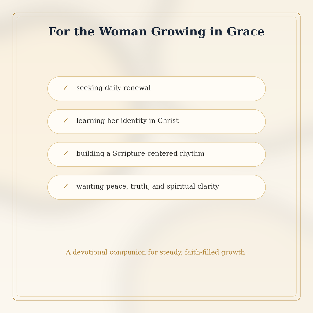 Devotional for women and believers growing in grace and identity in Christ