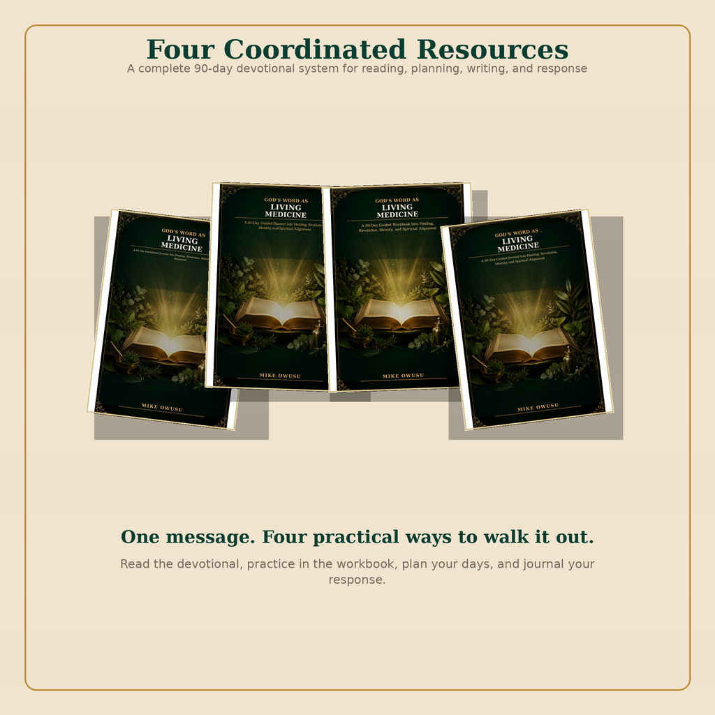 Living Medicine digital bundle with devotional workbook planner and journal covers
