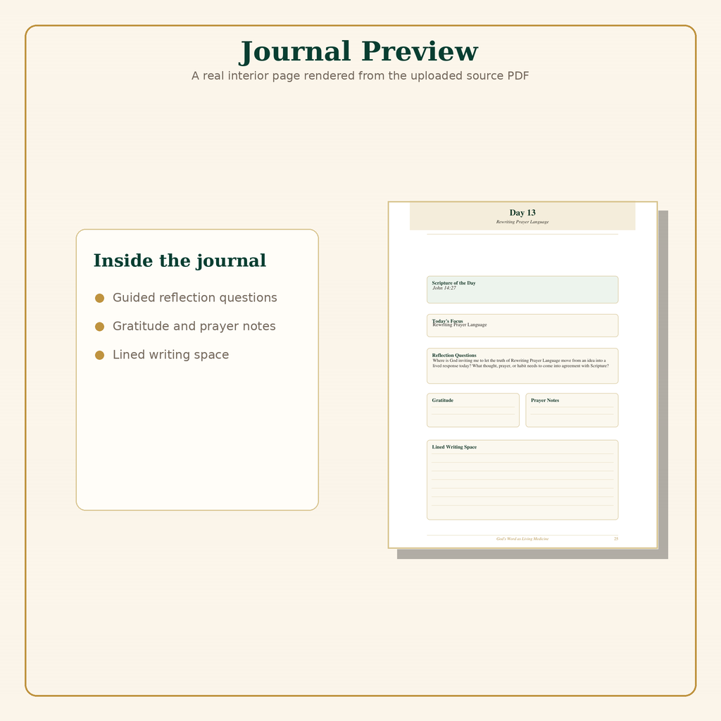 Interior preview of the Living Medicine guided journal