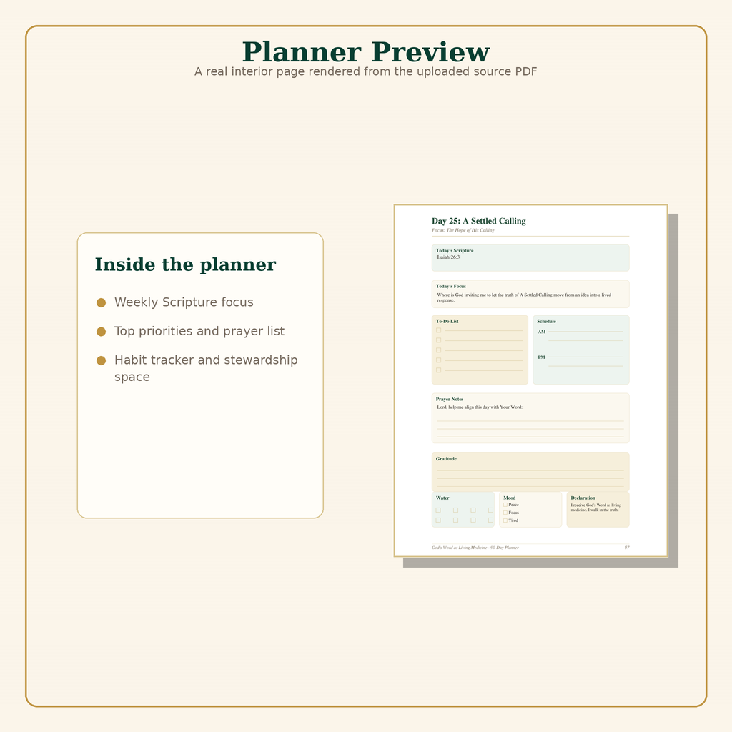 Interior preview of the Living Medicine planner
