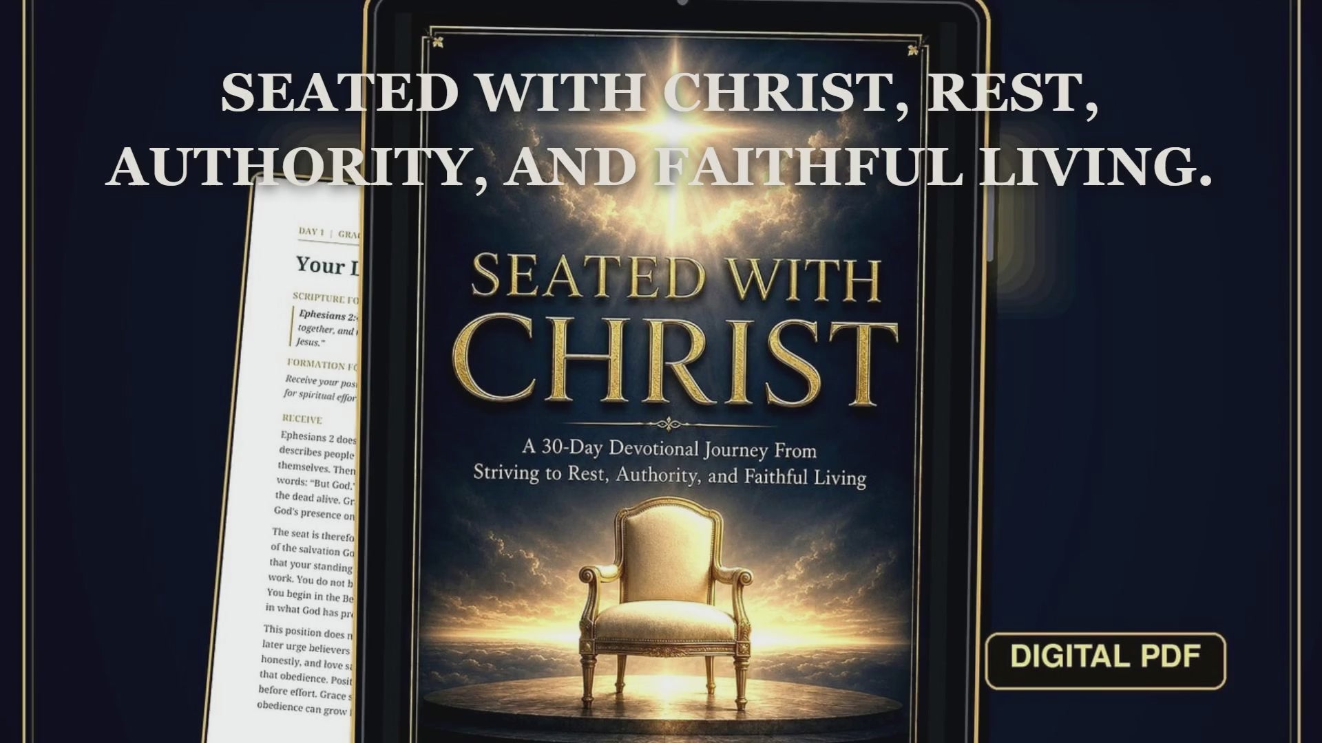 30-Day Christian Devotional PDF, Seated With Christ, Rest, Authority and Faithful Living
