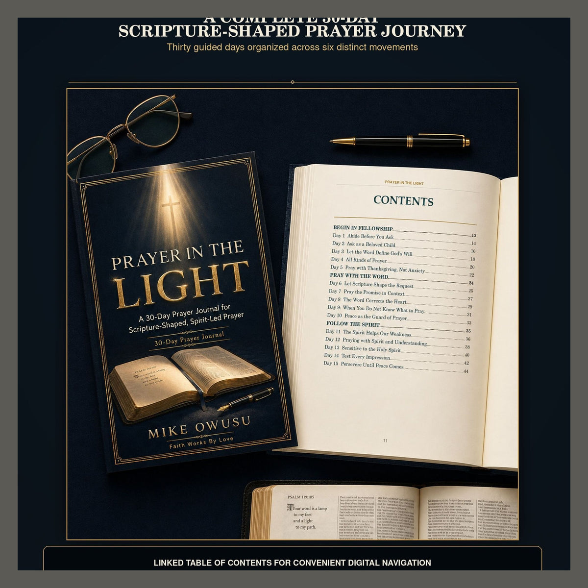 30-Day Christian Prayer Journal PDF, Scripture-Shaped Devotional and Guided Reflection, Instant Digital Download