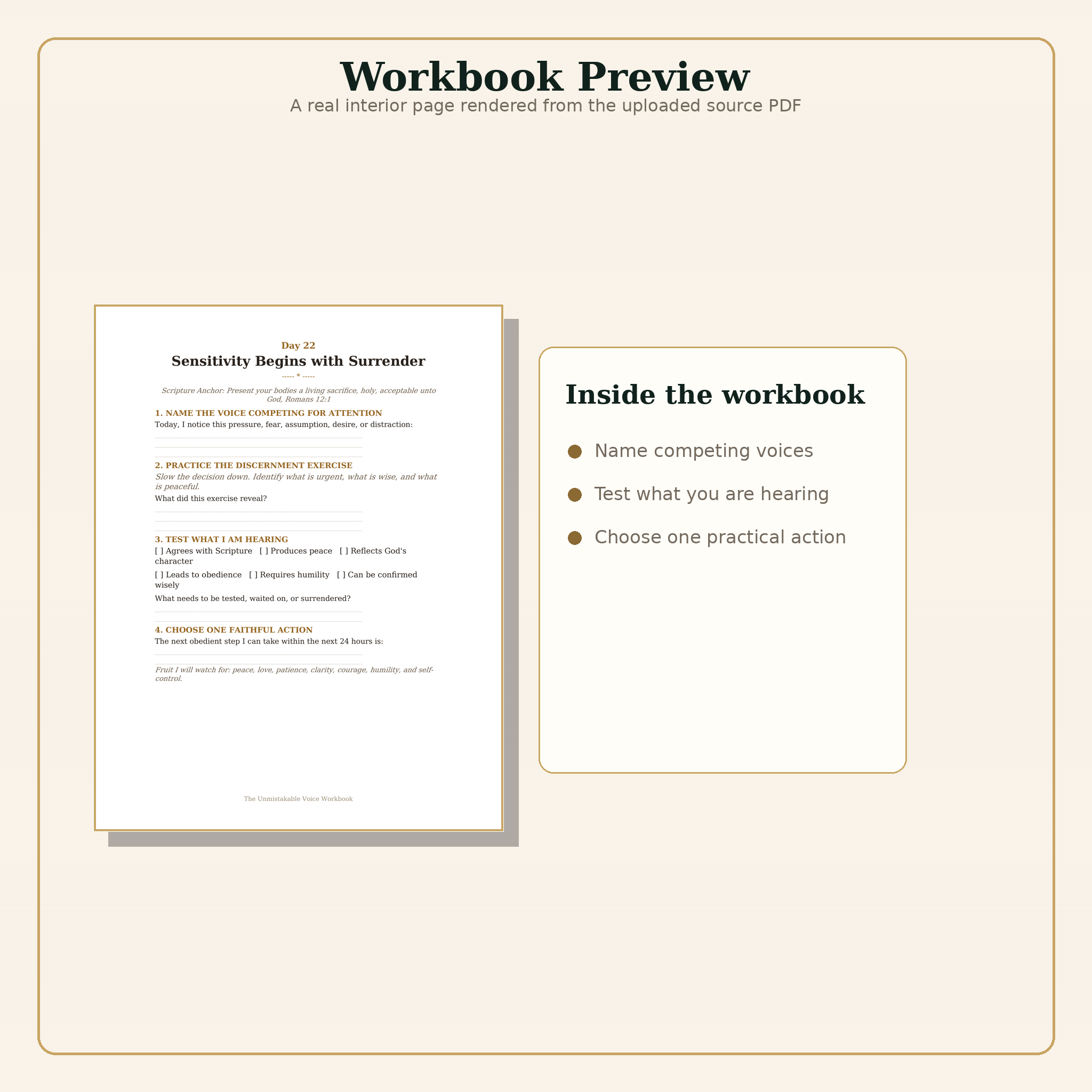 The Unmistakable Voice workbook preview