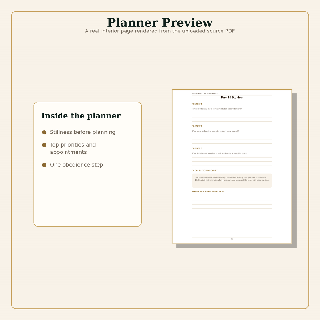 The Unmistakable Voice planner preview